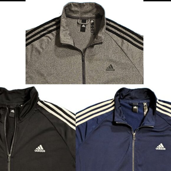 Lot of 3 Adidas Originals Men's XL Track Jacket Black / Gray / Blue - Picture 1 of 14